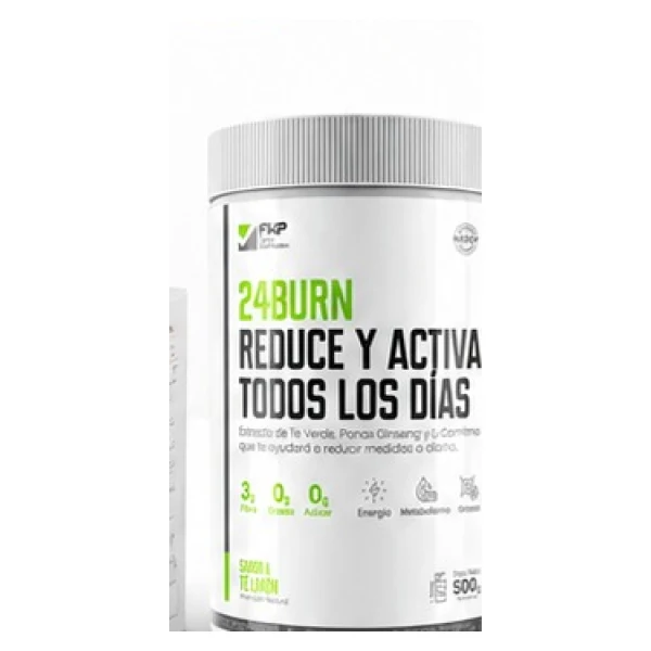 24BURN — 500 g · 33 porciones de 15 g · Sabor a té limón